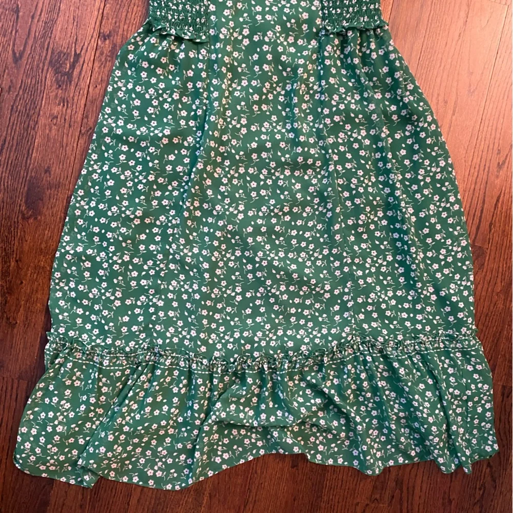 Max Studio- Green Floral Midi Dress flowy lightweight spring M? SIZE TAG MISSING - Picture 15 of 16